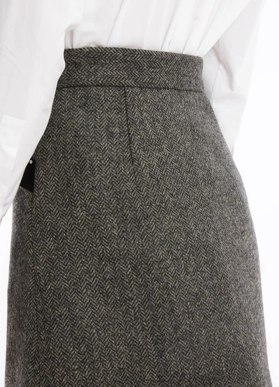 Shop Miu Miu Wool Skirt In Ardesia