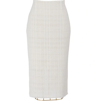 Shop Roland Mouret Ryehill Pencil Skirt In White