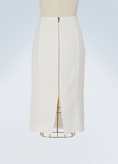 Shop Roland Mouret Ryehill Pencil Skirt In White