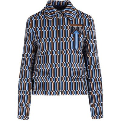 Shop Prada Zippered Jacket In Azzurro