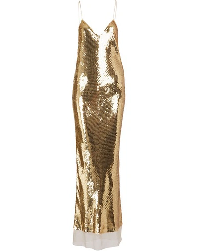 Shop Stella Mccartney Silk Maxi Dress In Gold