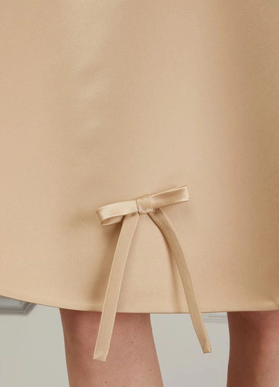 Shop Prada Silk Midi Skirt In Sand