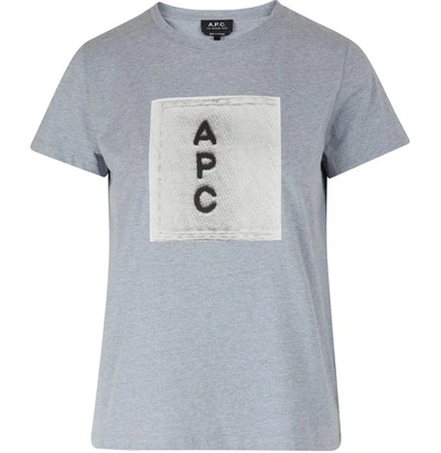 Shop A.p.c. Logo F T-shirt In Gris Chine