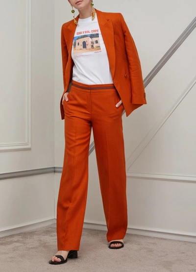 Shop Loro Piana Straight-cut Trousers In Orange