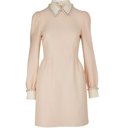 Shop Miu Miu Jewel-neck Dress In Magnolia