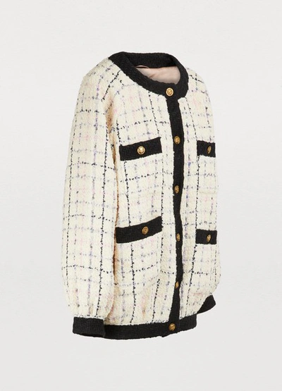 Shop Gucci Oversized Tweed Jacket In Multicolor