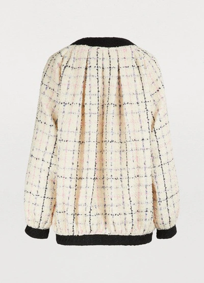 Shop Gucci Oversized Tweed Jacket In Multicolor