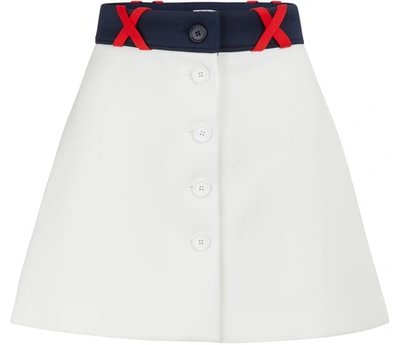 Shop Miu Miu Jersey Mini Skirt In White