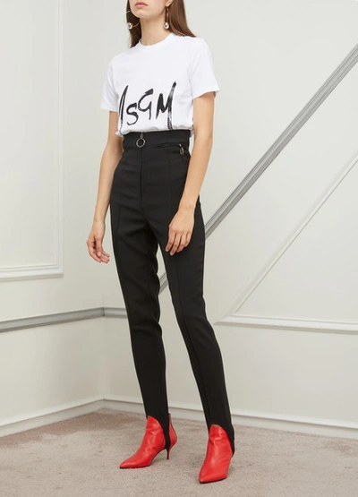 Shop Msgm Cotton T-shirt In Optical White