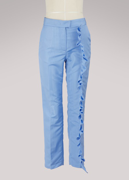 light blue ruffle pants