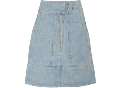 Shop Isabel Marant Natalia Cotton Skirt In Light Blue