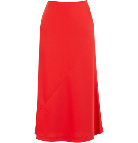 Maison Margiela Cady Midi Skirt In Red | ModeSens