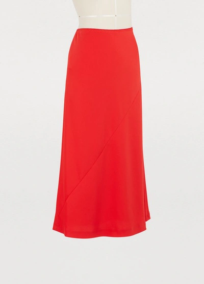 Shop Maison Margiela Satin Skirt In Red