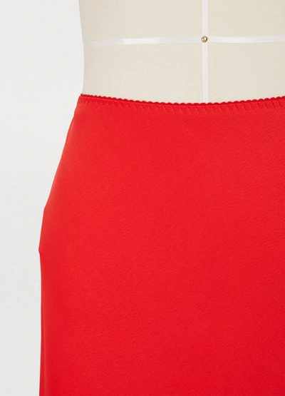 Shop Maison Margiela Satin Skirt In Red