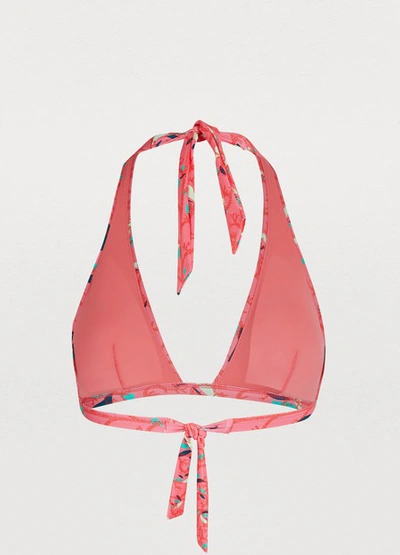 Shop Vilebrequin Fleche Bikini Top In Cherry Blossom