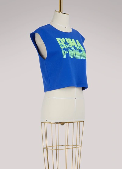 Shop Fenty X Puma Sleeveless Crop Top In Blue