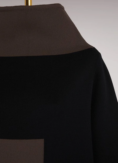 Shop Rick Owens Pyramid Wool Sweater In Black/brown