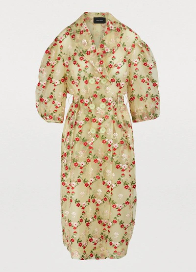 Shop Simone Rocha Floral Print Trench Coat In Color