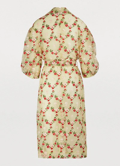 Shop Simone Rocha Floral Print Trench Coat In Color