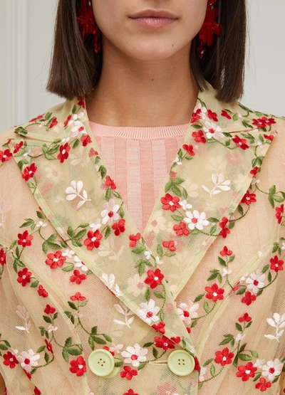 Shop Simone Rocha Floral Print Trench Coat In Color