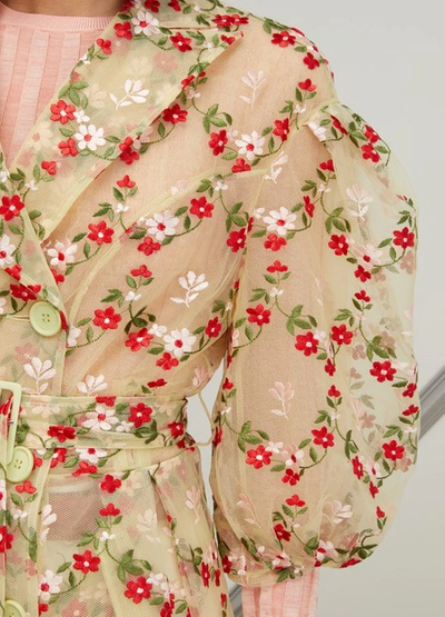 Shop Simone Rocha Floral Print Trench Coat In Color