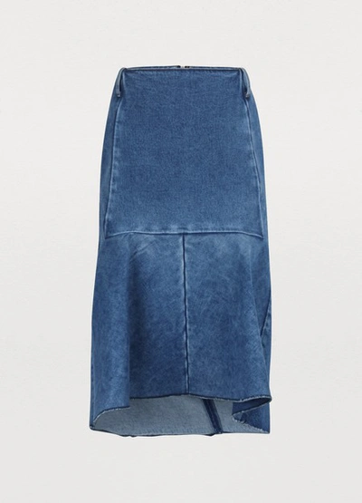 Shop Balenciaga C-shape Godet Skirt In 9018