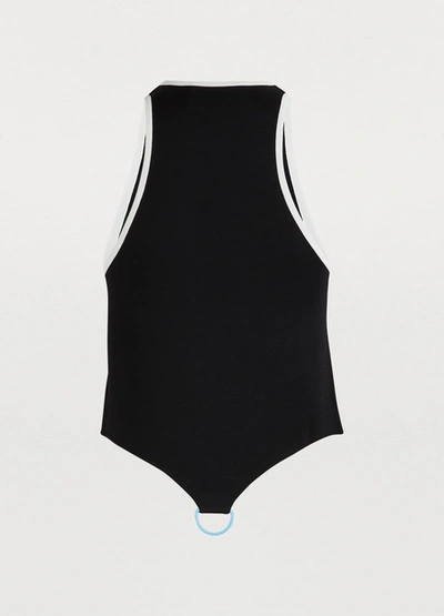 Shop Rudi Gernreich D-ring Tank Top In Black/blue Sky