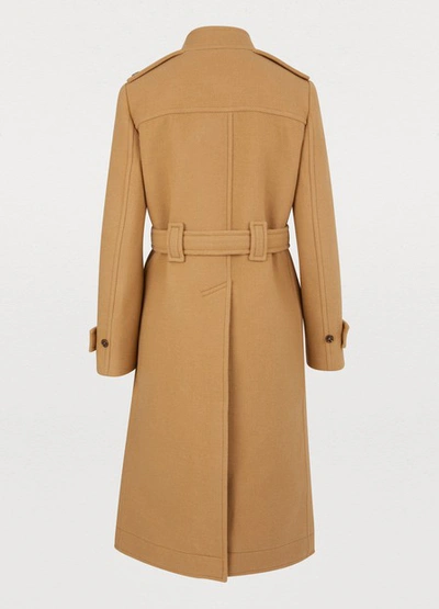 Shop Chloé Wool Coat In Worn Brown