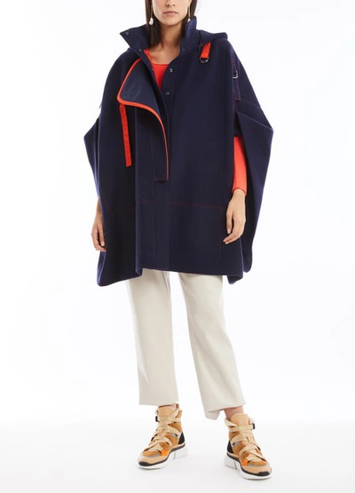 Shop Chloé Wool Coat In Navy