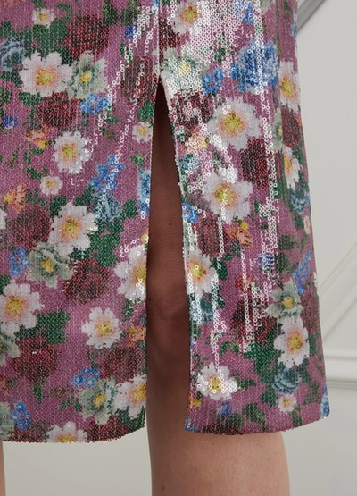 Shop Erdem Tahira Skirt In Pink Multi