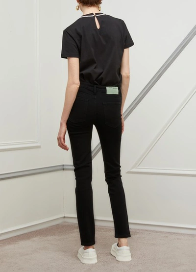 Shop Off-white Skinny Jeans With Foulard Belt In Vintage Black