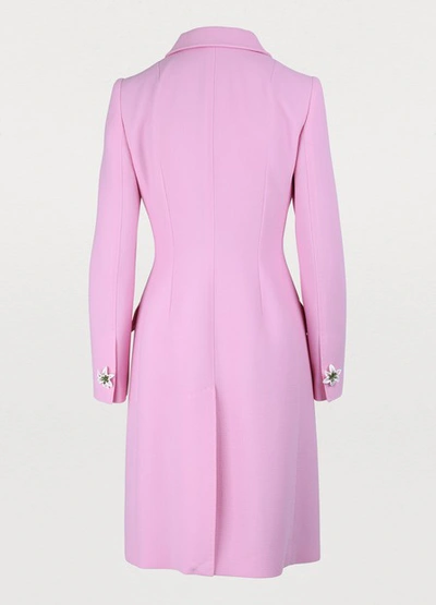 Shop Dolce & Gabbana Wool Coat In Light Pill Rose