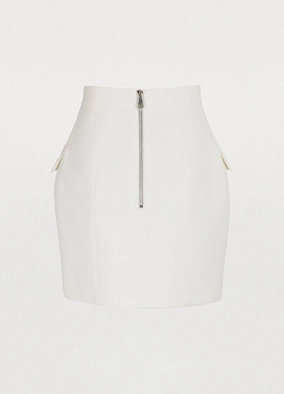Shop Balmain High Waist Skirt In 0fa Blanc