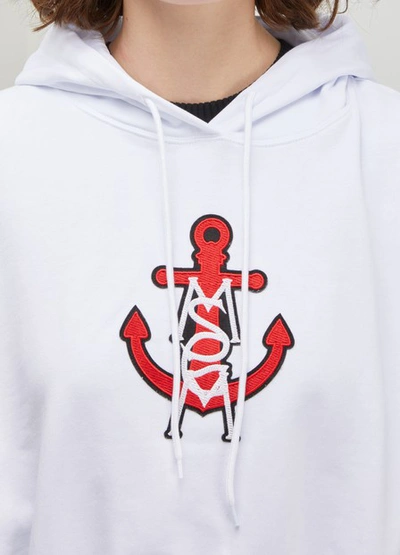 Shop Msgm Nautical Hoodie In White