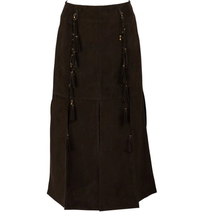 Shop Chloé Suede Skirt In Brown