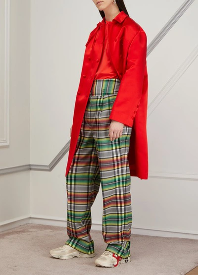 Shop Prada 3/4 Length Coat In Red