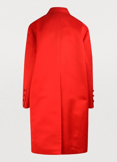 Shop Prada 3/4 Length Coat In Red