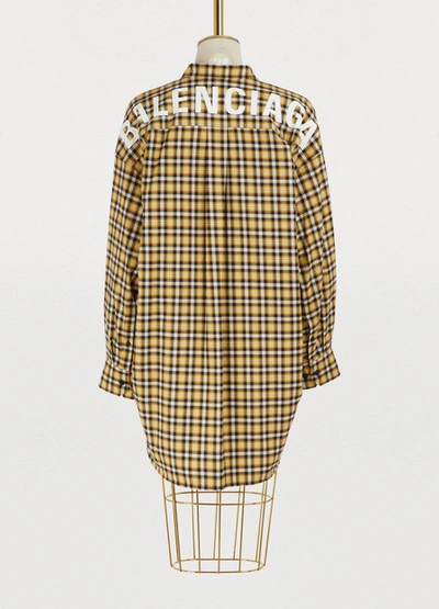 Shop Balenciaga New Swing Shirt In Yellow/black