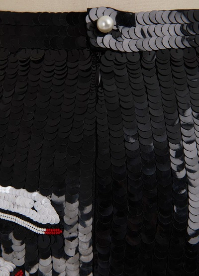 Shop Olympia Le-tan La Pire Des Garces Skirt With Sequins In Black