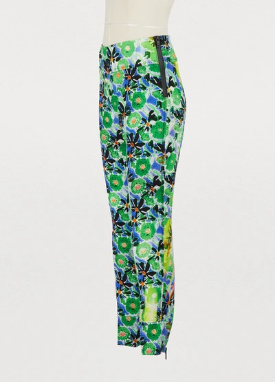 Shop Prada Printed Leggings In Green