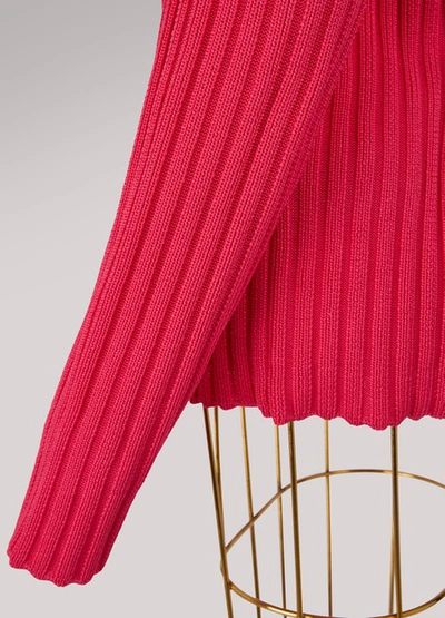 Shop Ami Alexandre Mattiussi Ribbed Sweater In Pink