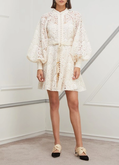 Shop Zimmermann Amari Paisley Dress In Ivory