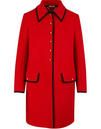 Shop Miu Miu Woollen Coat In Red