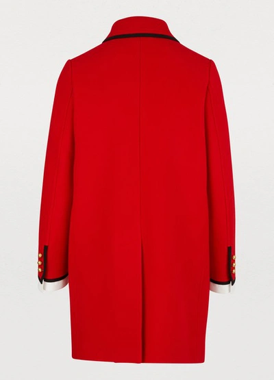 Shop Miu Miu Woollen Coat In Red
