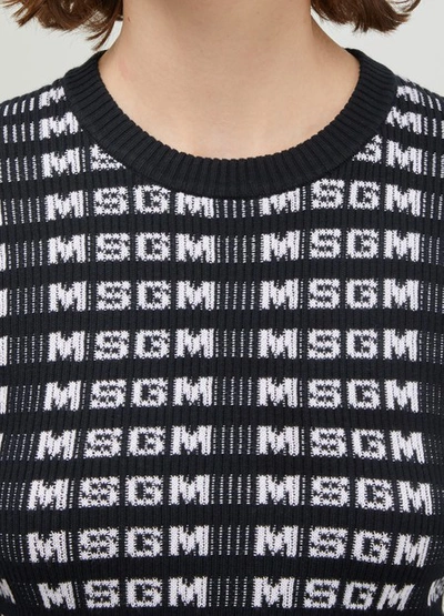 Shop Msgm Logo Sweater In Black