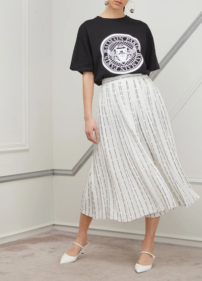 Shop Off-white Pleated Midi Skirt In White