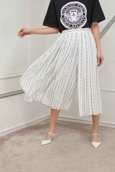 Shop Off-white Pleated Midi Skirt In White