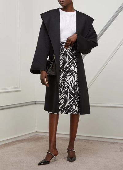 Shop N°21 Printed Midi-skirt In Black/white Print