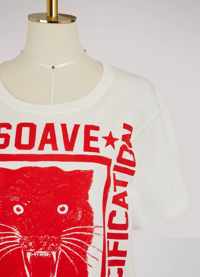 Shop Gucci "soave Amore Fication" Print T-shirt In Ivory Red