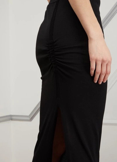 Shop Rick Owens Pillar Silk Maxi Skirt In Black
